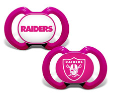 BabyFanatic Officially Licensed Unisex Pacifier 2-Pack - Las Vegas Raiders Pink