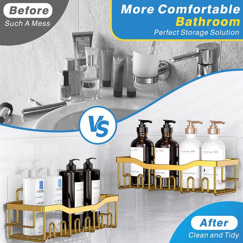 5-Pack Adhesive Shower Caddy Organizer for Bathroom Storage & Decor 5-Pack Adhesive Shower Caddy Organizer for Bathroom Storage & Decor