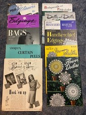 Lot of 11 1940s Crochet Pattern Books Bedspreads, Doilies, Tablecloths, etc.
