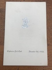 edgbaston golf club menu . december 9th 1955