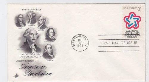 TurtlesTradingPost-  USA Bicentennial  #1432 1971 FDC ArtcraftCachet