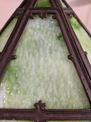Antique Slag/Stained Glass Lamp shade - Picture 2 of 4