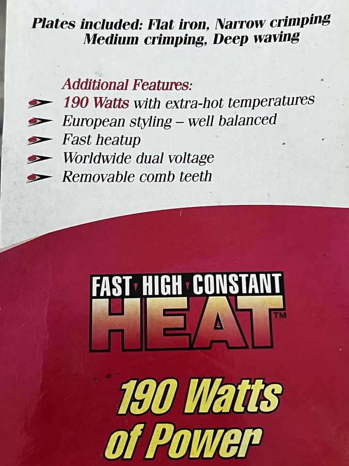 Wigo WG5304 Convertible Flat Iron Hair Straightener 3 Iron Plates 23/8