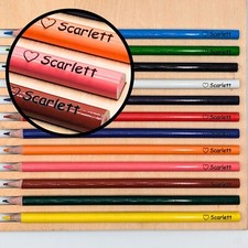 Custom Engraved Color Pencils 12x  Personalized for Kids School Business