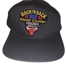 Vintage Chicago Bulls 91-92 Back To Back Snapback Hat Michael Jordan 90s