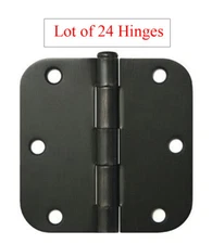 24 Oil Rubbed Bronze 3.5" Interior Round Corner Door Hinges 5/8 Radius 3 1/2 in