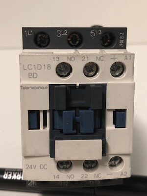 Telemecanique LC1D18BD 24 VDC Coil LC1 D18 Starter Contactor