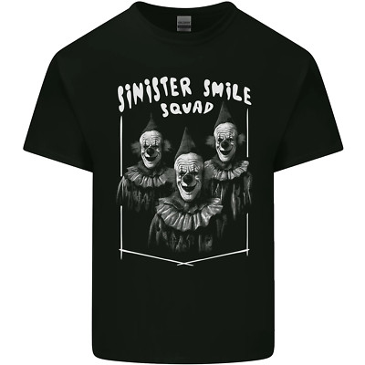 Sinister Smile Squad Evil Clowns Halloween Mens Cotton T-Shirt Tee Top