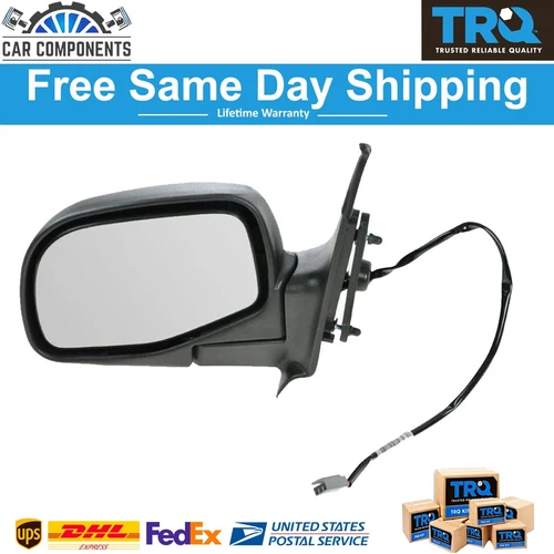 TRQ New Power Mirror LH Side Textured Manual Folding For 1993-2005 Ford Mazda