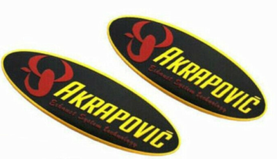 New 2pc Akrapovic Aluminium Heat-resistant Motorcycle Decal - Foto 2
