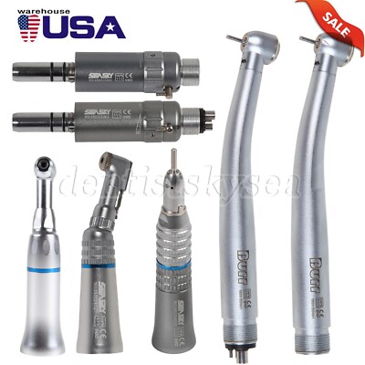 Dental Low Speed Contra Angle Straight Motor Fiber Optic LED Handpiece 2/4-H UDM