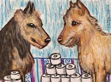 Australian Terrier TP Hoarders Dog Art Print 13 x 19 Signed by Artist KSams
