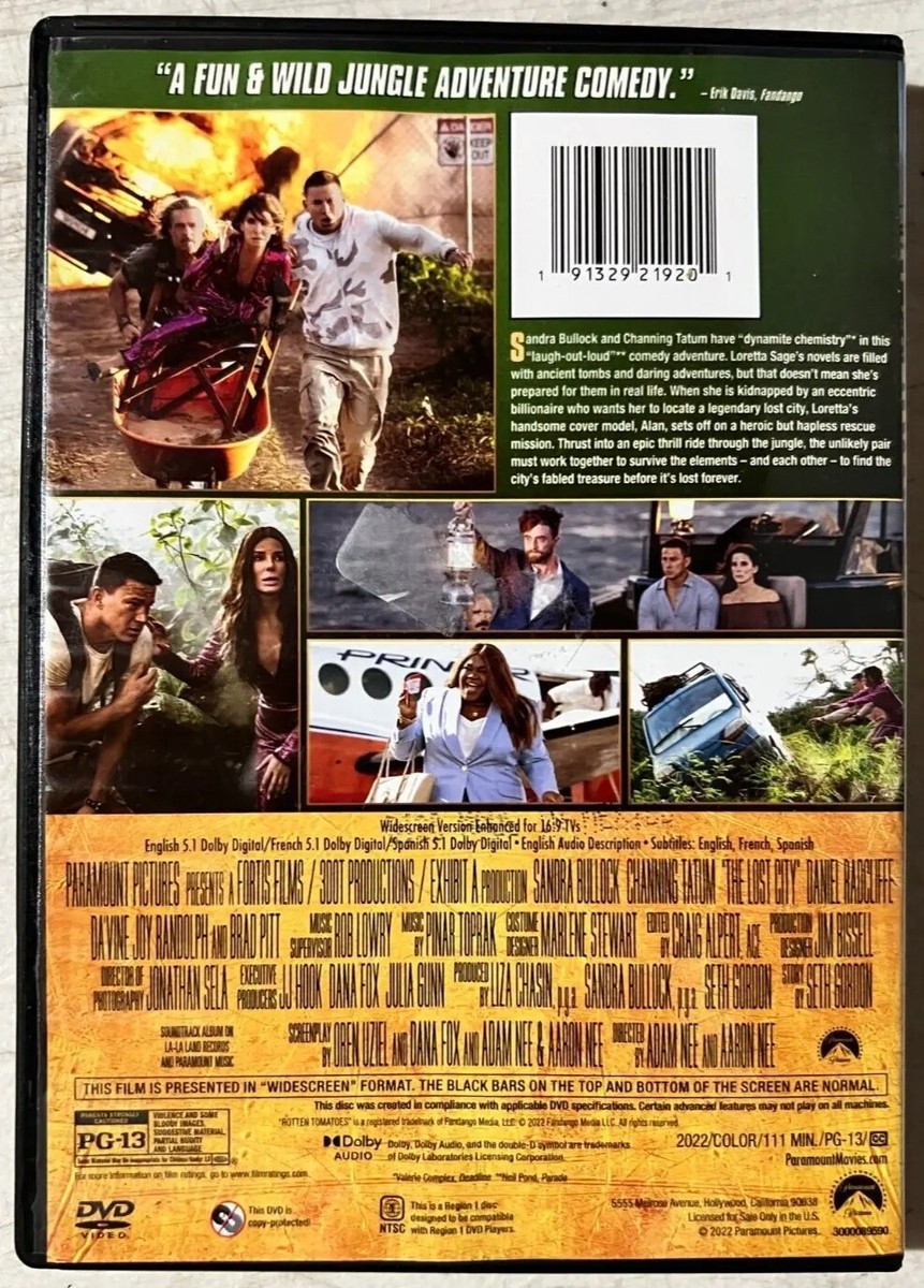 The Lost City DVD starring Sandra Bullock, Channing Tatum, Brad