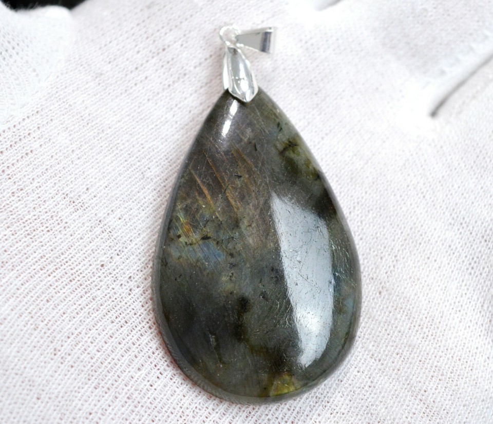 Calcite zébrée 44 carats - pendentif cabochon pierre naturelle
