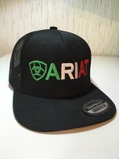 Ariat Men s Mexican Flag Black Cap With Black Mesh on The Back