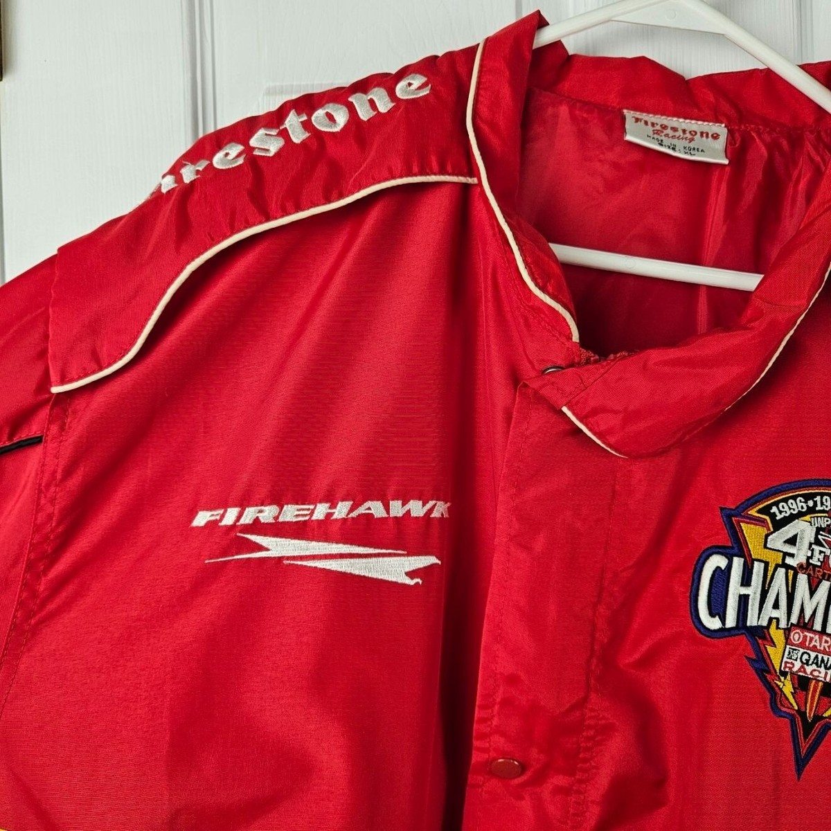 Vintage Firestone Racing Nylon Jacket Mens Size XL 4 For 4