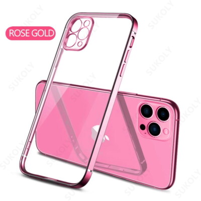 For iPhone 17 16 15 14 13 12 11 Pro Max XS Plating Soft Silicone Case Cover