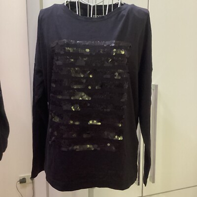 LA Shirt Langarmshirt Pailletten Stooker Gr. 36 / 38 S M