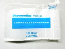 100 Reloc Zippit 4x6 Bags Clear Poly 2Mil Reclosable Zip Seal Bag 4"x6" 100 Pcs