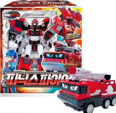 Metal Cardbot PHOENIX FIRE Transforming Robot Car Red Truck Engine