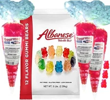 Albanese 12 Flavor Gummy Bears 5lb +(3) Red Cherry Gourmet Kruise® Bags11oz