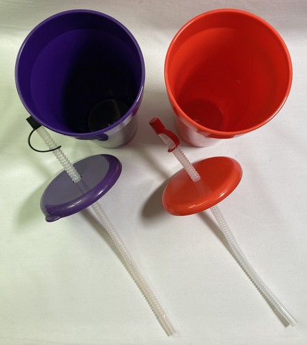 1995 Batman and Robin Pair of Large Cups w/ Lids And Straws DC Comics Vintage - Picture 8 of 15