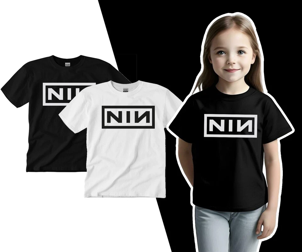 Camiseta Camiseta Camiseta Nine Inch Nails NIÑO JUVENIL Banda de Rock Clásica Juvenil Nueva Foto 2 de 3