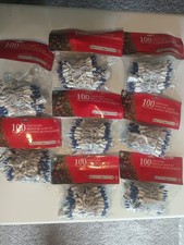 Christmas Lights Blue 8 Packs Of 100 New End To End Indoor Outdoor Miniature