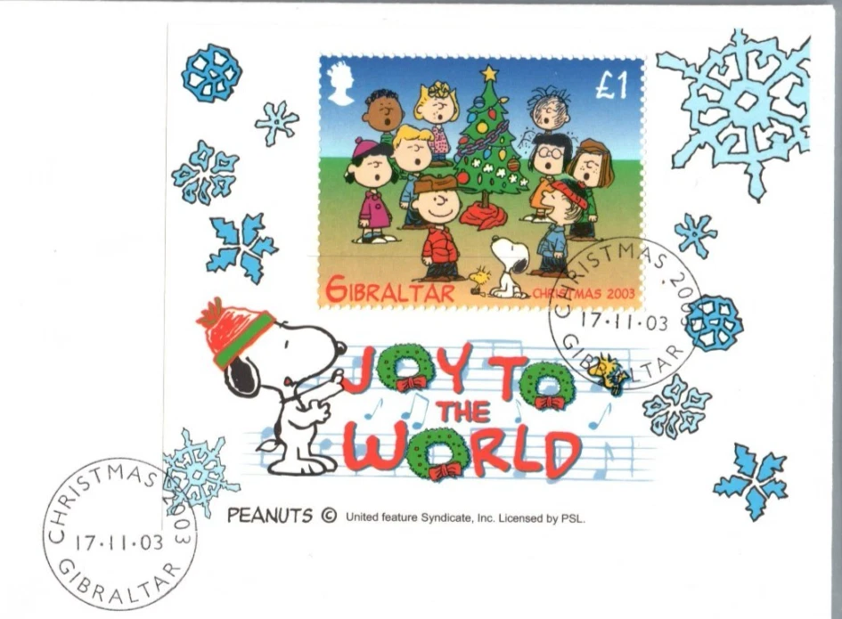 Gibraltar 2003 Xmas Snoopy Christmas FDC First Day Cover - Image 2 of 2