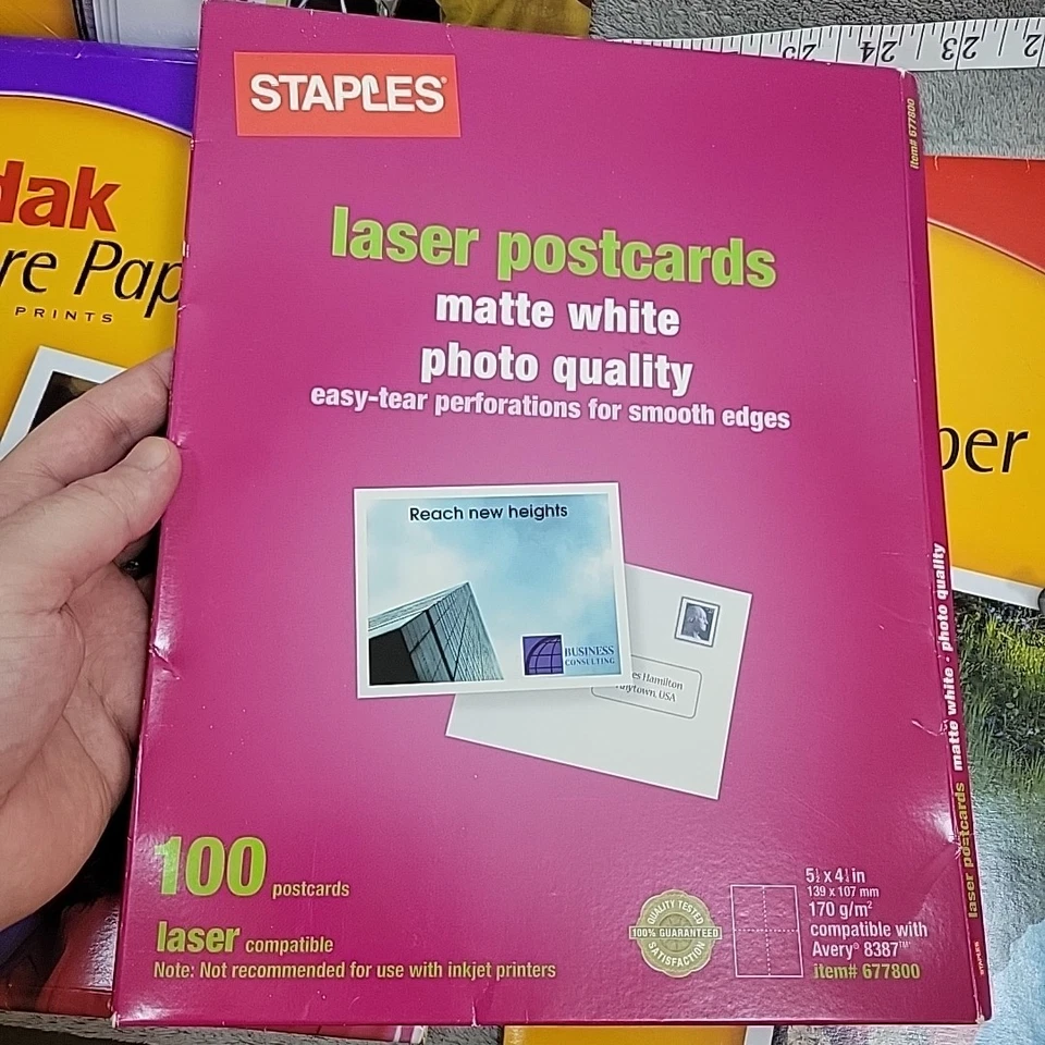 Mixed Lot Kodak Photo Paper & Staples Cards Inkjet Laser 4 Packs READ, FREE SHIP - Image 4 of 4