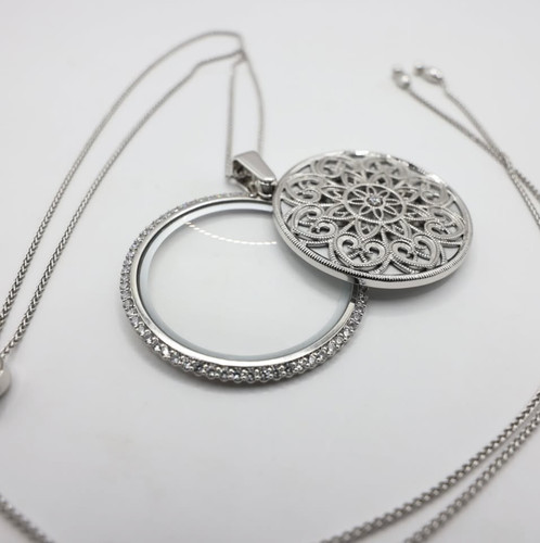 Lux Vue Diamonique Magnifier Pendant Necklace