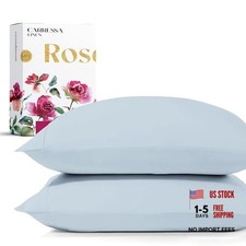 100% Egyptian Cotton Pillow Cases Egyptian - Queen Pillowcases Light Blue