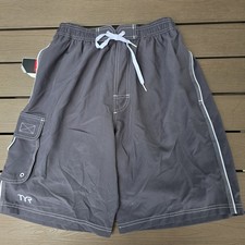 TYR Men's Titanium Challenger Lined Classic Fit Swim Trunks Size M New