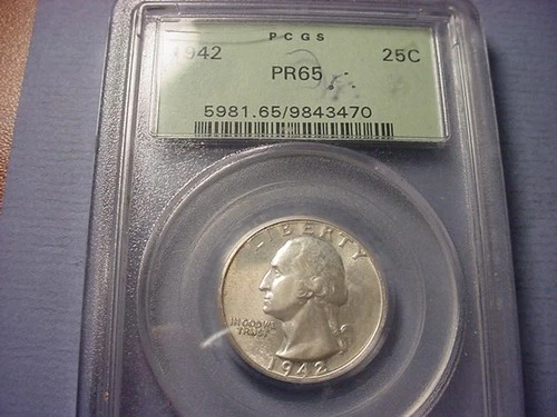 1942-P Washington Quarter Proof — photo from another recent sale