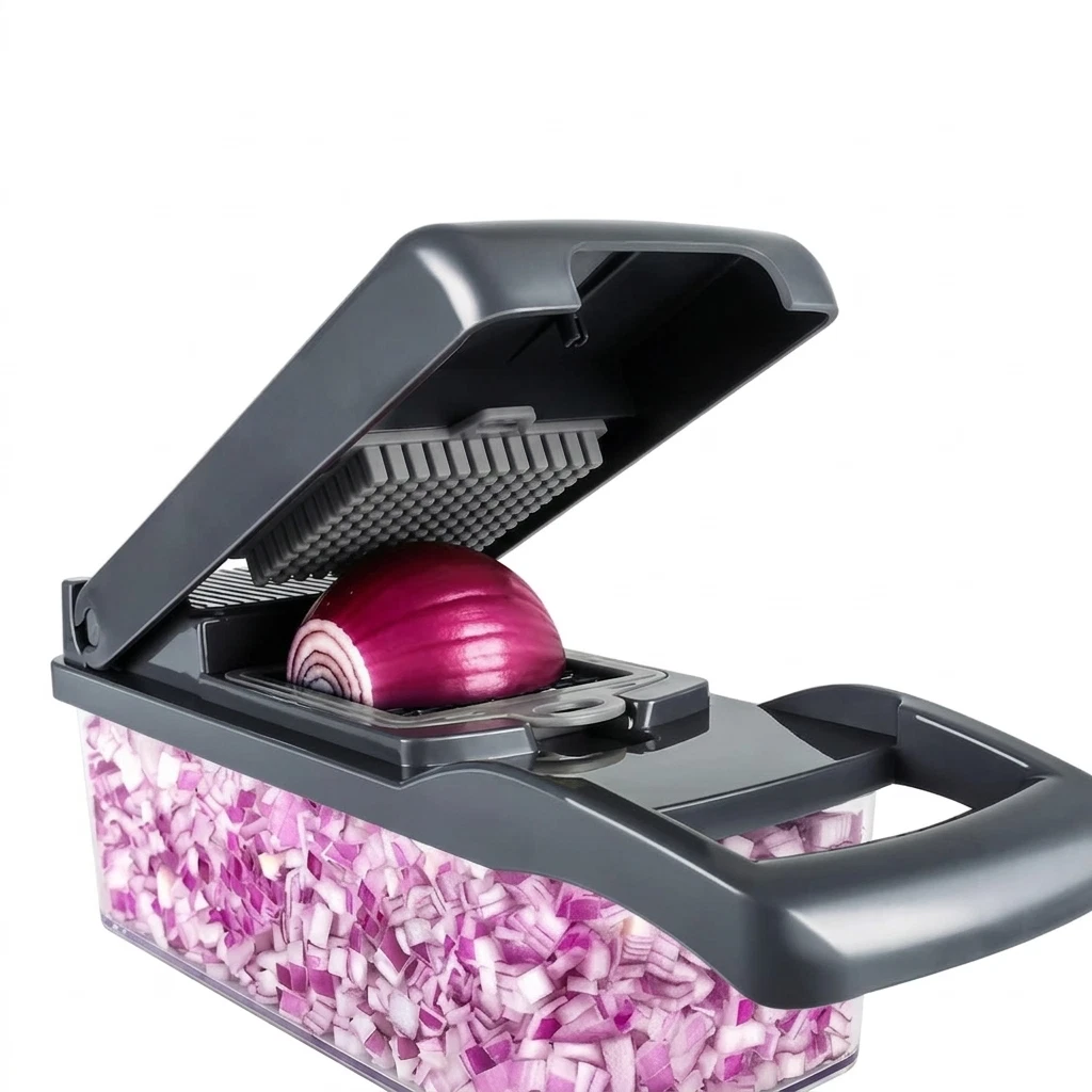 Professional Vegetable Chopper 9-in-1 Mandoline Slicer Food Cutter Grey Green Ne