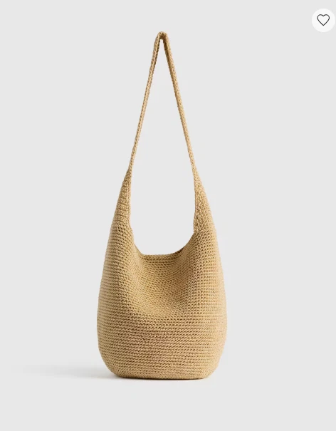 NWT QUINCE HAND CROCHET HOBO SHOULDER BAG NATURAL HANDBAG MSRP $52 PURSE