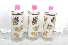 Vintage Decanters: Signed Aldon Mid-Century Frosted Barware with Gold Leaves