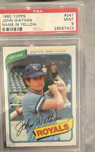 John Wathan [Yellow Name] #547 1980 Topps card