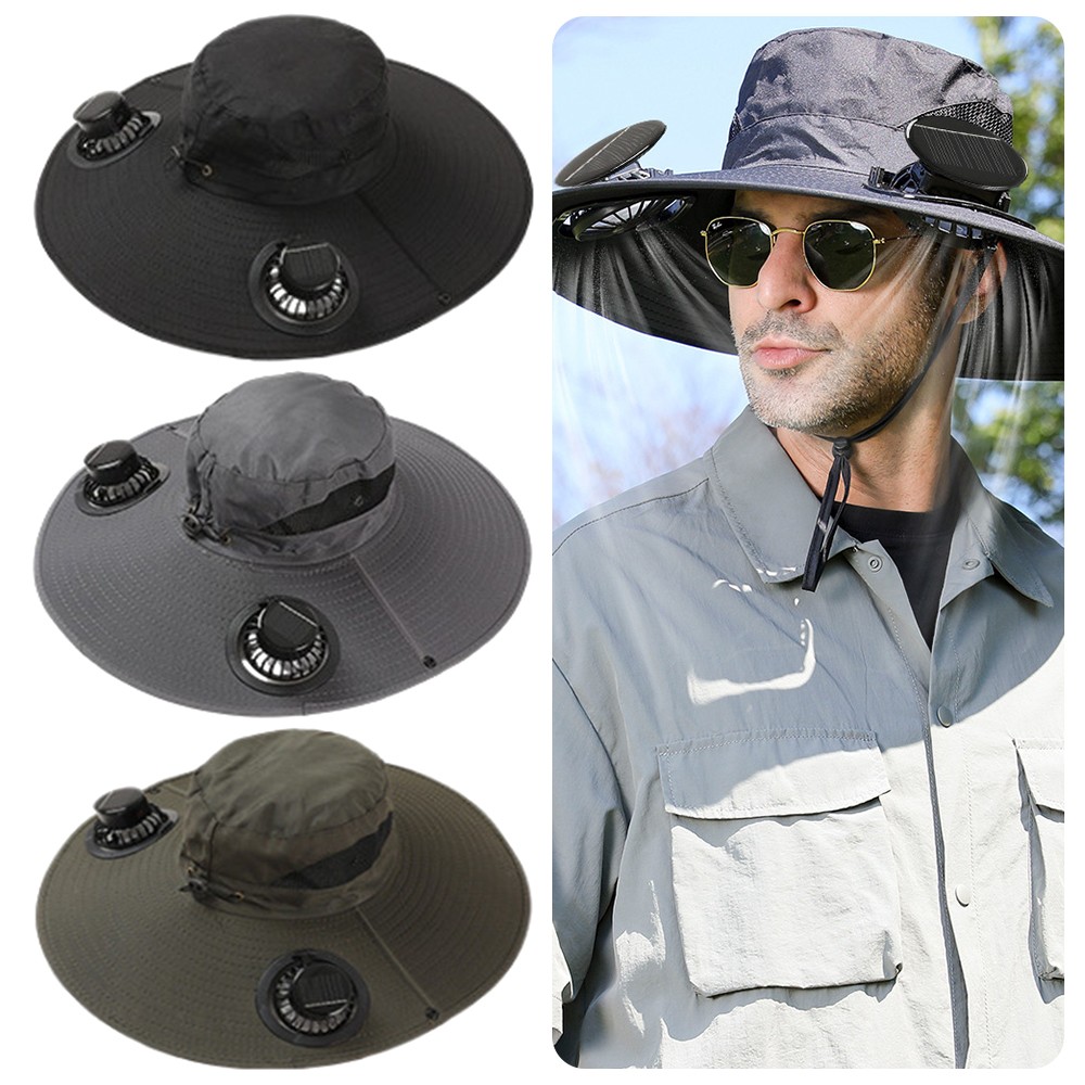 APL Carica Solare Cappello Solare Doppia Ventola Cappello Raffreddamento Aria Attrezzatura Escursionismo