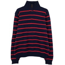 Vintage Ralph Lauren POLO by Ralph Lauren Striped Pattern Wool Knit Half-Zip...