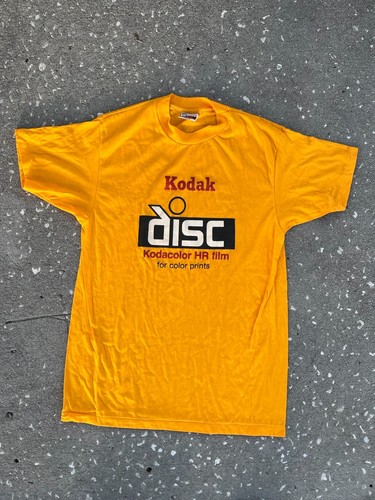 Vintage 80's Kodak Disc Camera Gold T-Shirt Retro Photography Large