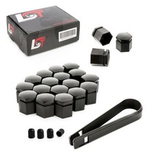 20x Radschraubenkappen Abdeckkappen Radmuttern Set 17 mm schwarz für SKODA