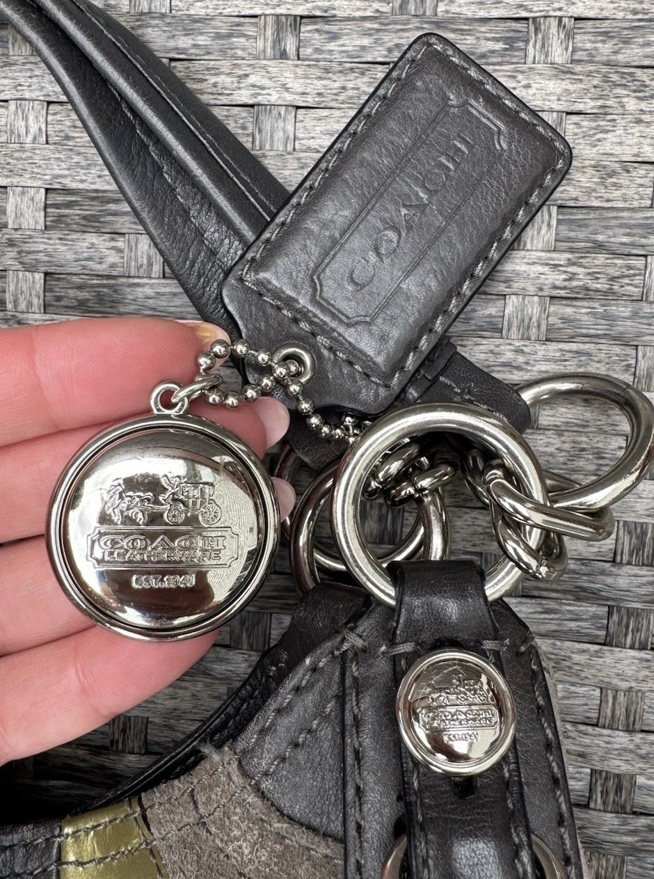 Coach Patchwork Metallic Hobo Bag with Leather St… - image 3