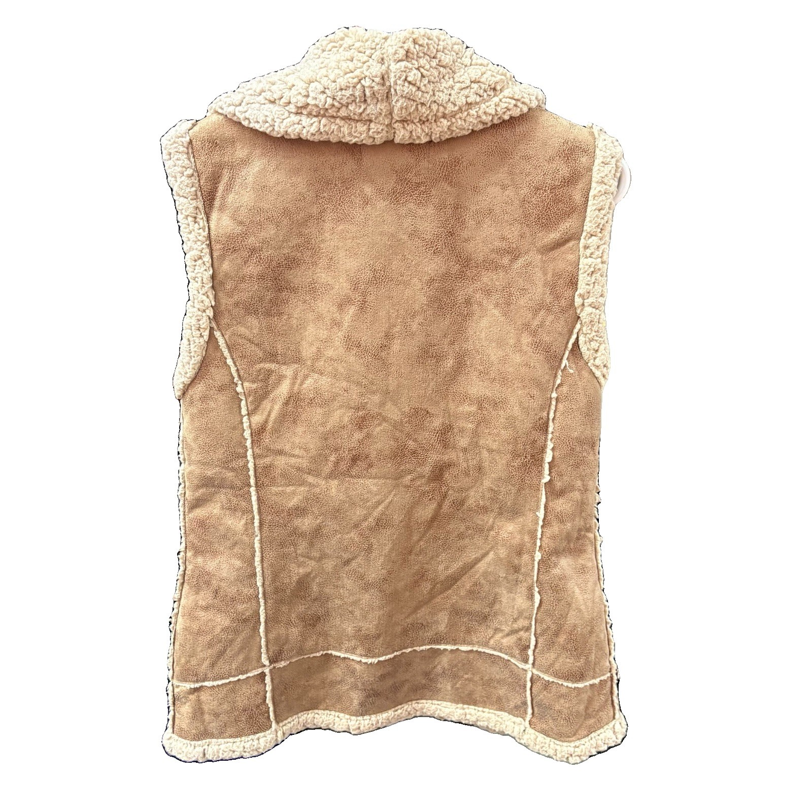 Back In The Saddle Faux Suede Shearling Vest Boho Equestrian Western Womens S image 3