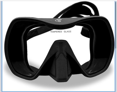 Scuba Network Mako Single Lens Tempered Glass Diving Mask - Black