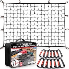 Cargo Net for Pickup Truck Bed 4'x6' Stretches to 8'x12' Double Thick Heavy