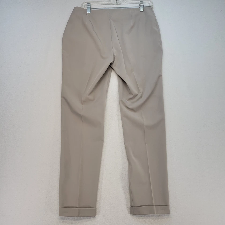 Peserico Pants Womens EU 46 US 10 Taupe Gabardine Trouser Cotton Italy Luxury - Image 3 of 4