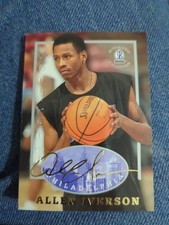 ALLEN IVERSON 1997 STRONGBOX AUTOGRAPHED COLLECTION ROOKIE CARD #5 76ers. rookie card picture