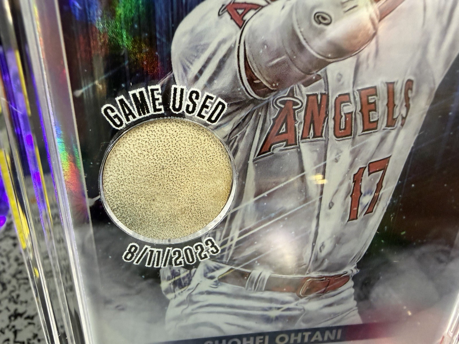2022 Topps Shohei Ohtani Stars of MLB #SMLB-24 Jersey Fusion Game Used Ball /44 view 8