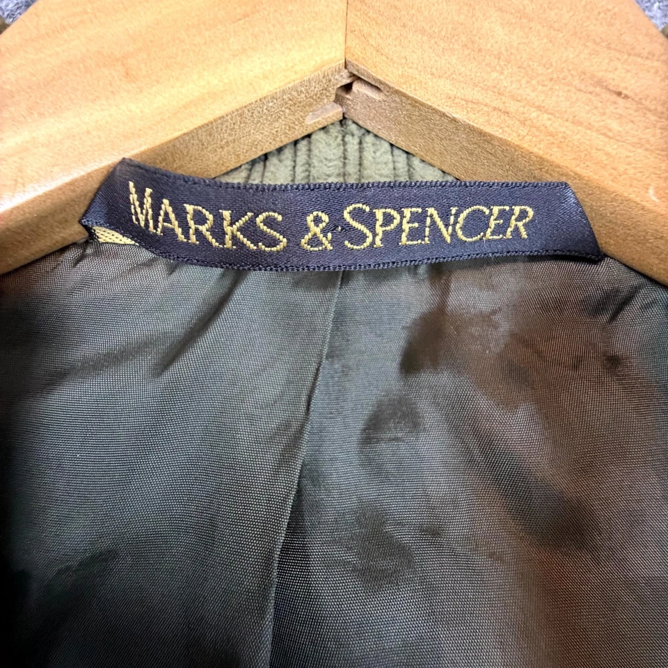 Chaqueta Blazer Vintage St Michael Marks & Spencer Mujer Verde Pana Profesor Foto 3 de 4